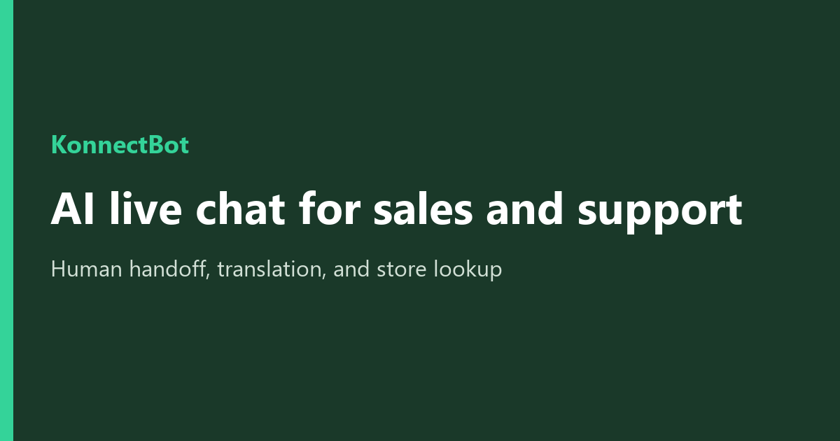 AI Live Chat Software for Sales & Support | KonnectBot